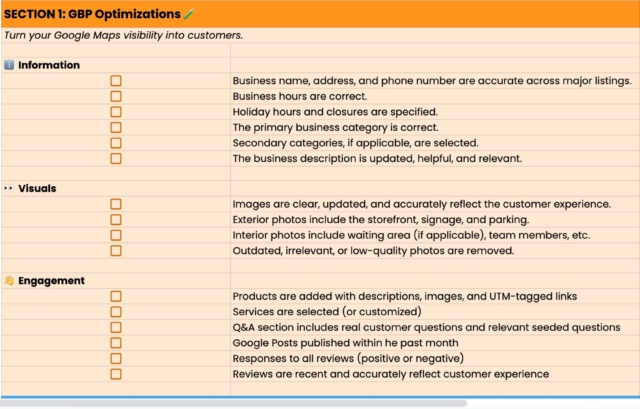 Local Leads Checklist