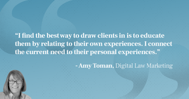 Amy Toman unengaged clients quote