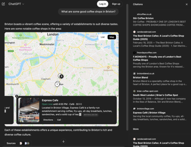 Brixton Coffee Shop With Sources