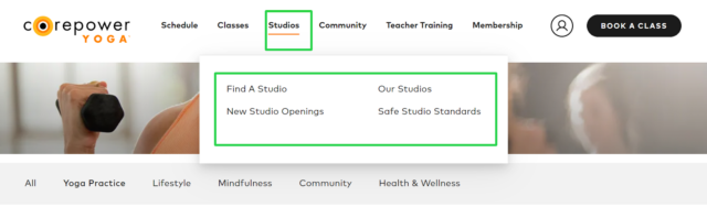 Corepower Yoga Content Silos