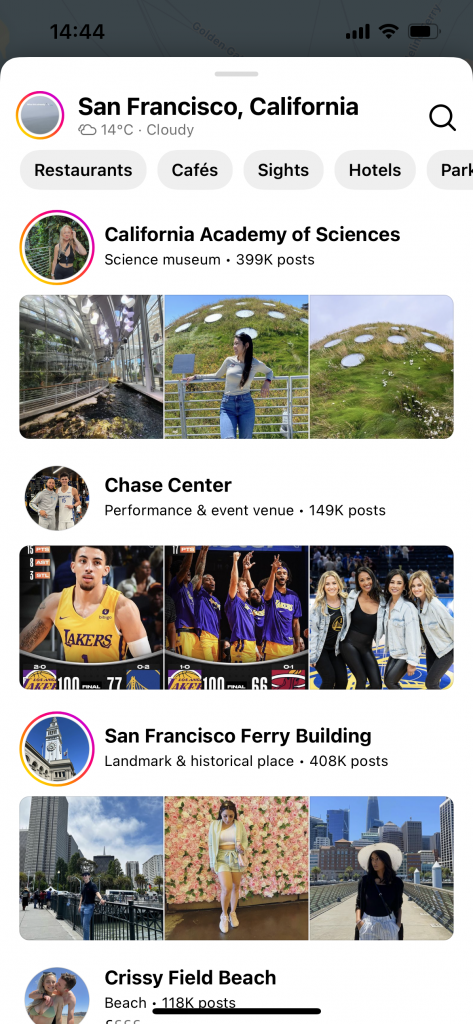 Instagram New Map Listings