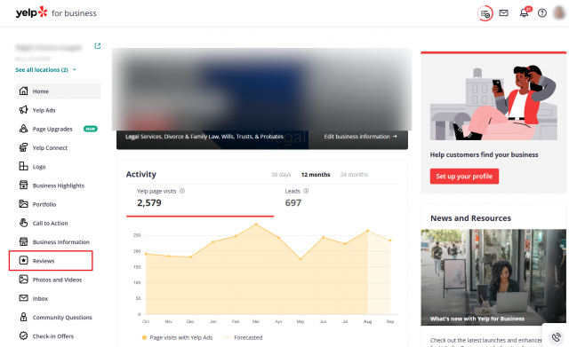 Yelp for business reviews