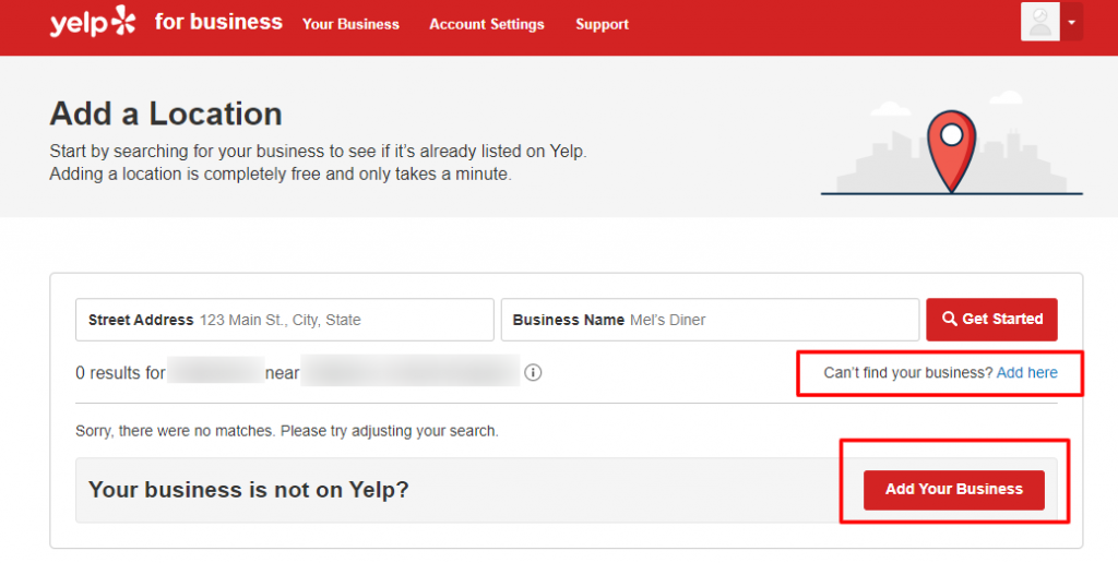 Yelp Location Add Missing
